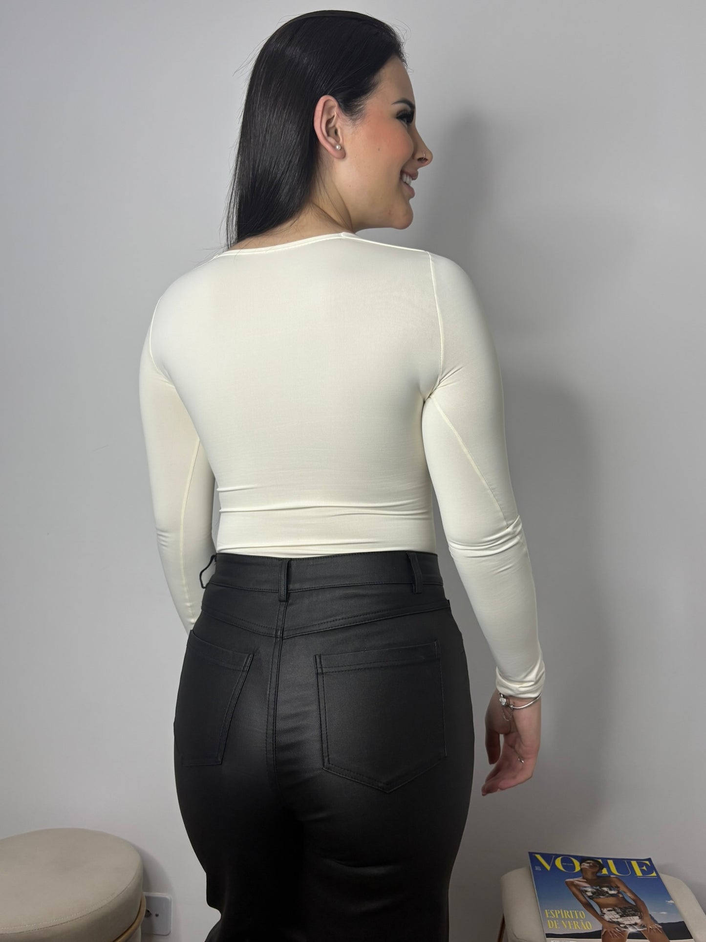 Body Cat Manga Longa Elegante